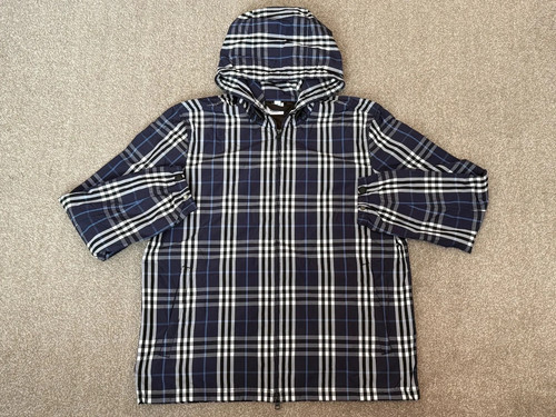 Burberry check nylon hooded - check,