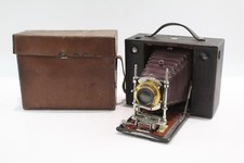 Kodak No.4 Cartridge Antique Folding Film Camera w/ Burgundy Bellows