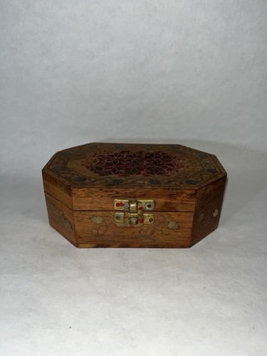 Vintage indian brass - indian, inlaid