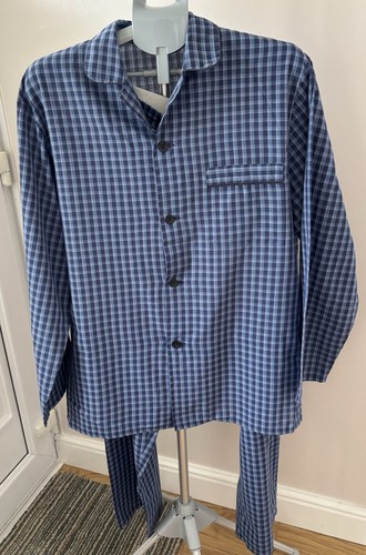 Mens blue check cotton - blue,