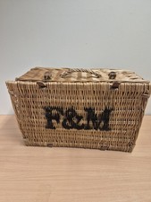 Genuine Fortnum And Mason F&M Picnic Hamper Wicker Basket With Handle