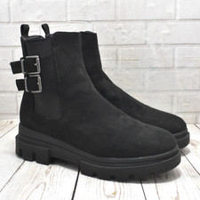 Womens Fabulous Footwear Black Zip Up Mid Heel Ankle Boots UK 6 EUR 39