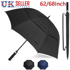 68 Inch Extra Large Golf Umbrella Windproof Double Canopy Vented Automatic Open