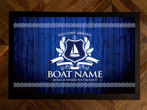 Personalised boat mat canal - boat,