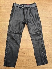 Ashy Mens Cowhide Leather Motorcycle Trousers.  Size 40, 32 Leg