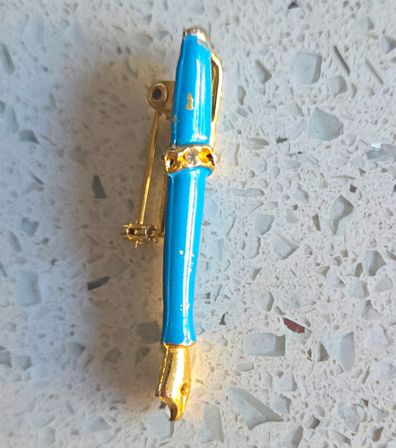 Blue gold tone enamelled - blue, &