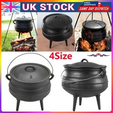 3-9L Pre-seasoned Cast Iron Dutch Oven Casserol Potjie African Pot Stew with Leg