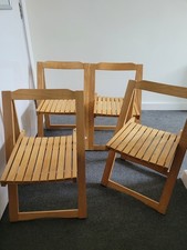 Vintage Pair Trieste Folding Chairs x4 Aldo Jacober 1960s