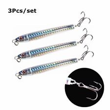 3Pcs 30g 9cm Metal Sea Fishing Silver Minnow Mackerel Pike Spinners Lures
