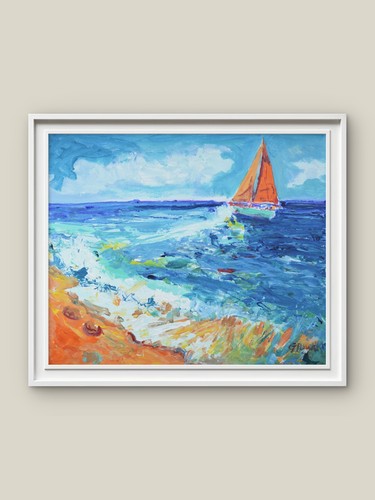 Sailboat seascape painting - seascape,