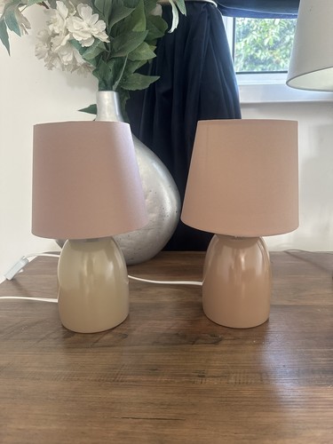 Small pair brown lamps - of,