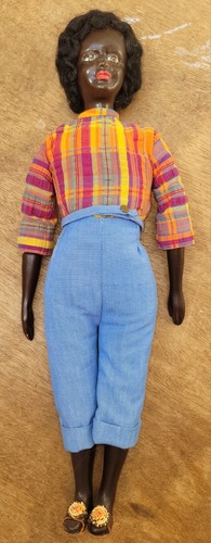 Antique porcelain brown doll - antique,