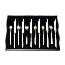 STELLAR WINCHESTER 12 PIECE STAINLESS STEEL STEAK KNIFE & FORK SET BW36