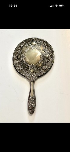 Art nouveau large hand mirror - large,