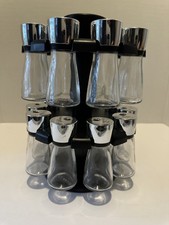 Used Cole & Mason Spice Rack Rotating Carousel with 20 Empty Jars