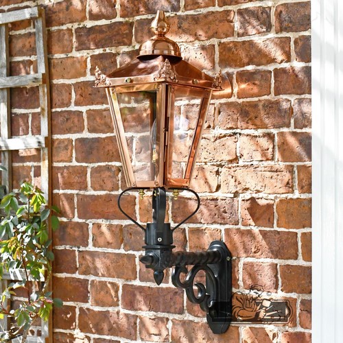Deluxe copper wall lantern - copper,