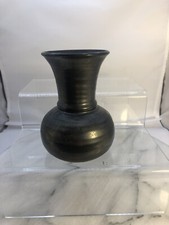 Vintage Black Prinknash pottery bud vase 4.5 inches high 2.5 diameter at to  (p9