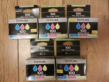 Joblot Genuine Original Lexmark 100 Multipack x 5 CMY Ink Cartridges
