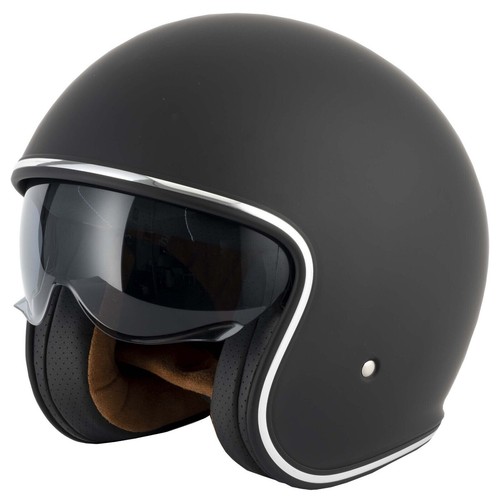 Open face motorcycle helmet - open,