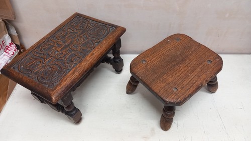 Antique arts crafts stools - &,