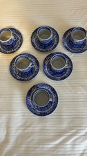 6 spode Blue Italian coffee cans and saucers