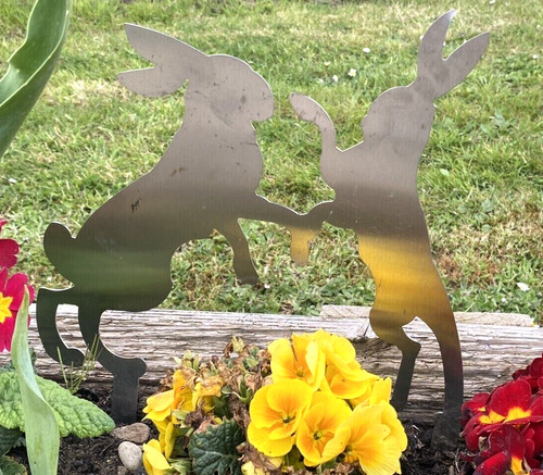 Stainless garden hare gift - garden,