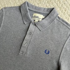 Fred Perry Shirt Mens Medium Grey Bradley Wiggins Cycling Terrace Casuals Mod