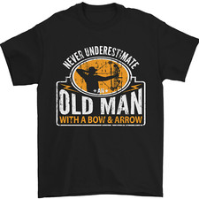 Old Man With a Bow & Arrow Funny Archery Mens T-Shirt 100% Cotton