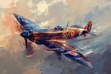 Spitfire Style Aircraft Canvas