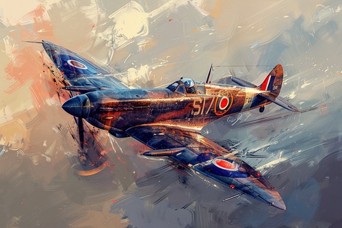 Spitfire style aircraft - style, canvas