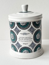 Fortnum & Mason Potted Organic Blue Stilton Lidded Pot 350g Empty Cream, Green