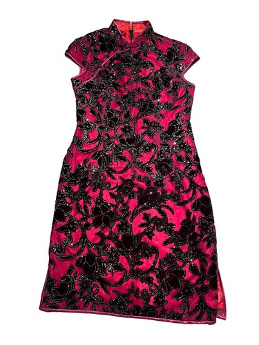Pink red black - floral, velvet