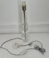 Next Glass And Chrome Lamp Base 13” Tall Model 459954 All Tested Working Shard