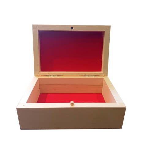 Wooden gift box with red - wooden,