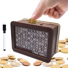 Wooden saving money box - money,