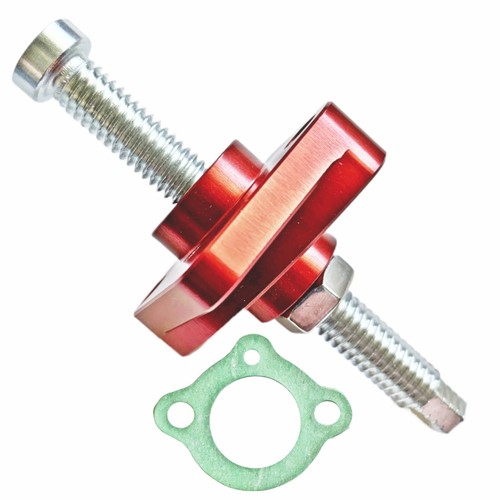 Red manual cam chain tensioner - red,