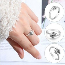 LOVE HUG RING GOTHIC RING Punk Ring Band Fully Adjustable Open Finger Present UK
