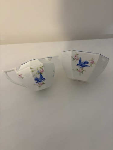 Shelley bluebird and roses - bluebird,