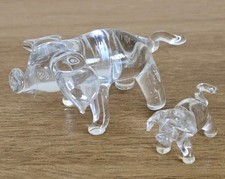 Glass Pig And Piglet. Clear