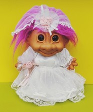 Vintage Troll Russ Berrie 8" Bride 1990s