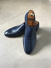 Edward Green Fitzwilliam Navy MTO Side Gusset Grained Leather Shoes UK 8.5 - 915