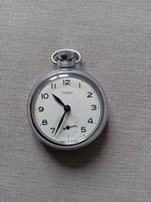 VERY GOOD VINTAGE 'TIMEX' GT BRITAIN POCKET WATCH , SERVICED