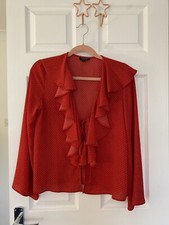 Topshop Red Ruffle Polka Dot