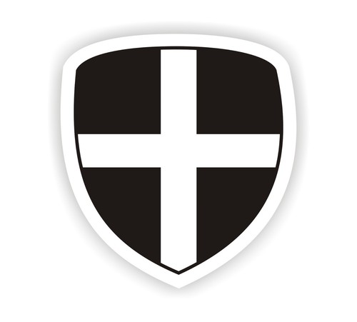 Cornish shield sticker 70m - shield,