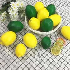 6pcs Lemon Lifelike Artificial Plastic Fake Fruits Imitation Home Party Decor