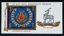 ROYAL WARWICKSHIRE REGIMENT  Insignia  Original 1930 Vintage Card  DE10MS