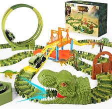 Dinosaur Race Tracks Toy Set, 314 Pcs Flexible Train Track READ FULL DESCRIPTION