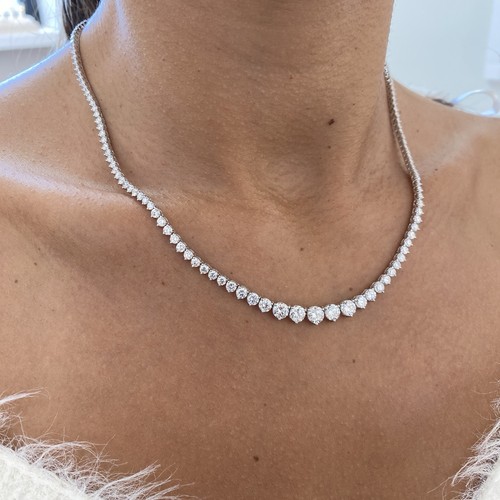 Diamond tennis necklace - diamond,