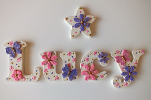 Girls hand decorated wooden - 3",