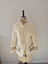 Moloh Military Wool Jacket Cream Size 14 Gold Buttons
